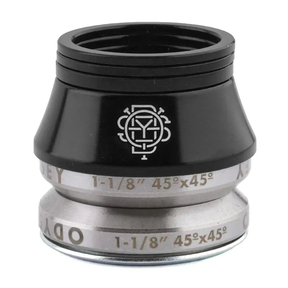Jeu de direction BMX noir et argent 1-1/8" 45°x45° pour vélo de rue