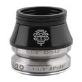 Jeu de direction BMX noir et argent 1-1/8" 45°x45° pour vélo de rue