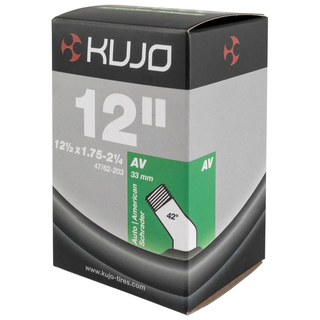 Chambre à air KUJO 12 pouces pour BMX, valve Schrader 33 mm, taille 12½ x 1.75-2¼