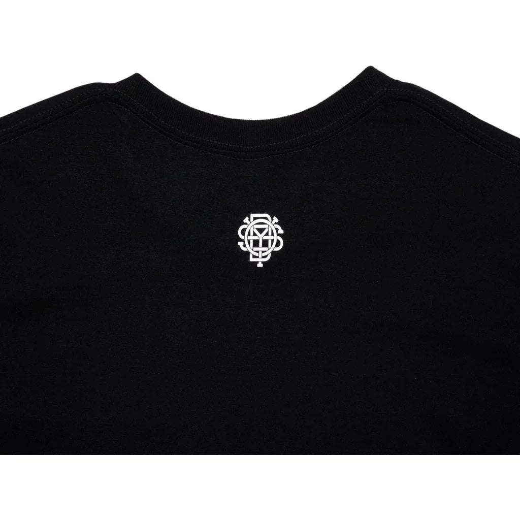 T-shirt noir BMX avec logo blanc au dos, design minimaliste et graphique