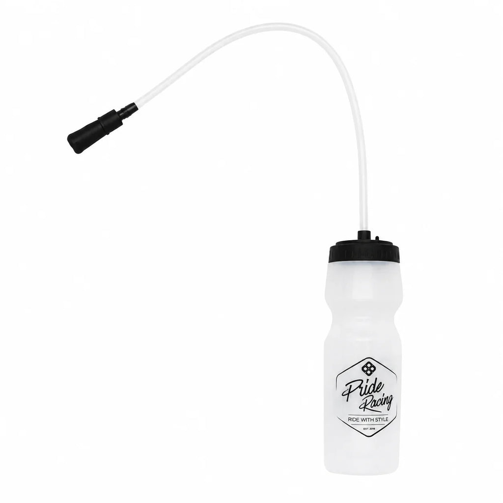 bidon BMX avec tube de boisson et logo Pride Racing, idéale pour les cyclistes