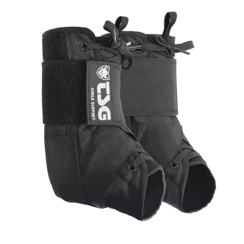 Supports de cheville noirs pour BMX, réglables avec lacets et velcro, protection articulaire