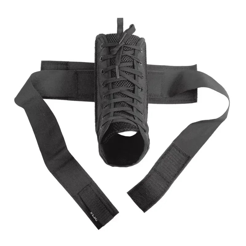 Protège-talon BMX noir avec sangle ajustable et maille respirante pour vélo freestyle