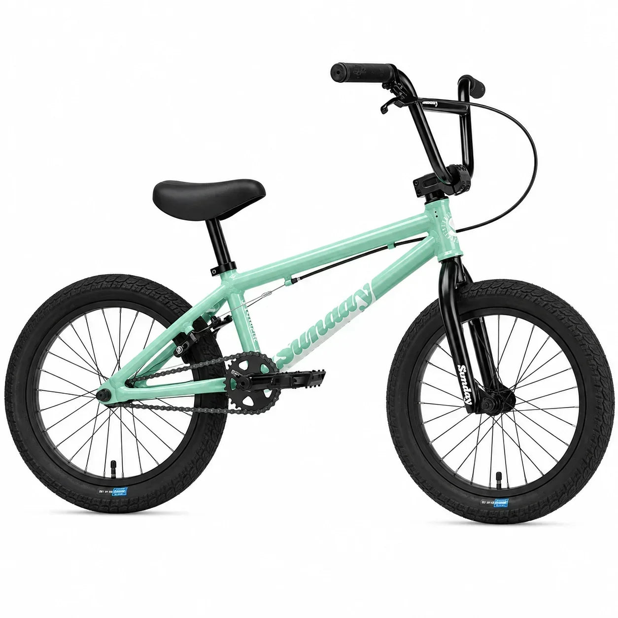 Vélo BMX Sunday vert menthe pour enfants sur fond blanc