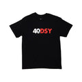 T-shirt noir avec logo 40DSY blanc et rouge, design BMX, style streetwear