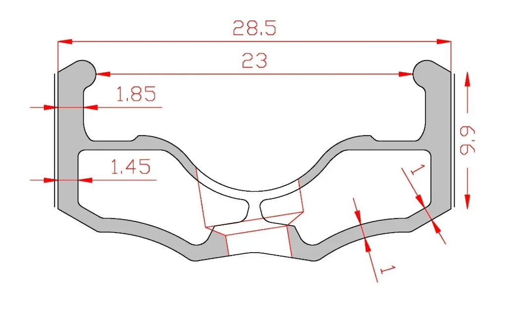 Schéma technique de composant BMX avec dimensions précises pour performance et ajustement