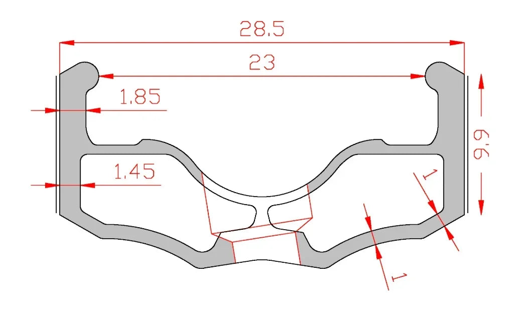 Schéma technique de composant BMX avec dimensions précises pour performance et ajustement