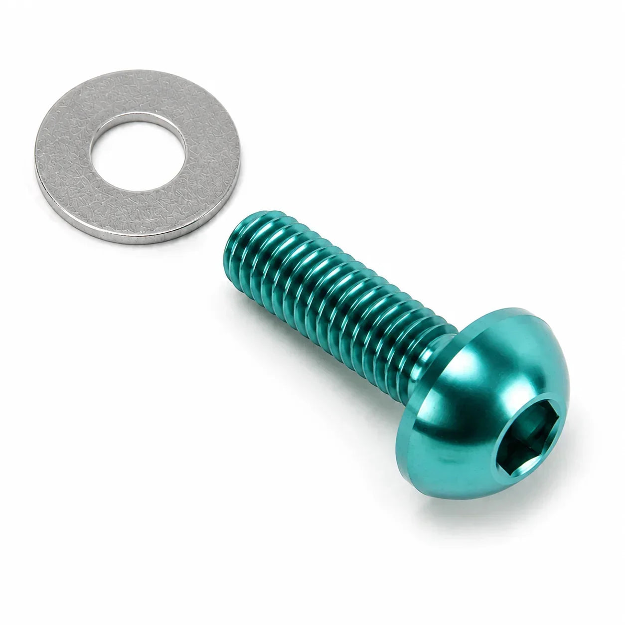 Vis à tête bombée profile titanium turquoise avec rondelle en métal pour BMX, fixation robuste et design coloré