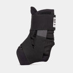 Black padded ankle brace with adjustable straps for sports injury support