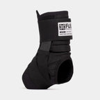 Black Fuse Alpha ankle brace with cross-strap support shown on white background