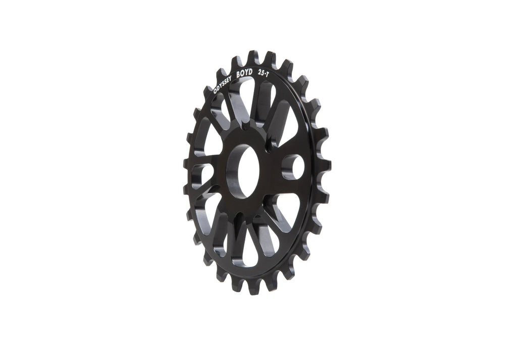 Pignon BMX Odyssey Boyd 25 dents noir, composant de vélo freestyle robuste et léger