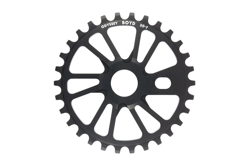 Pignon BMX Odyssey Boyd 30 dents, noir, design aéré pour vélo de freestyle