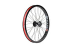 Roue BMX Odyssey noire avec jante rouge et rayons métalliques