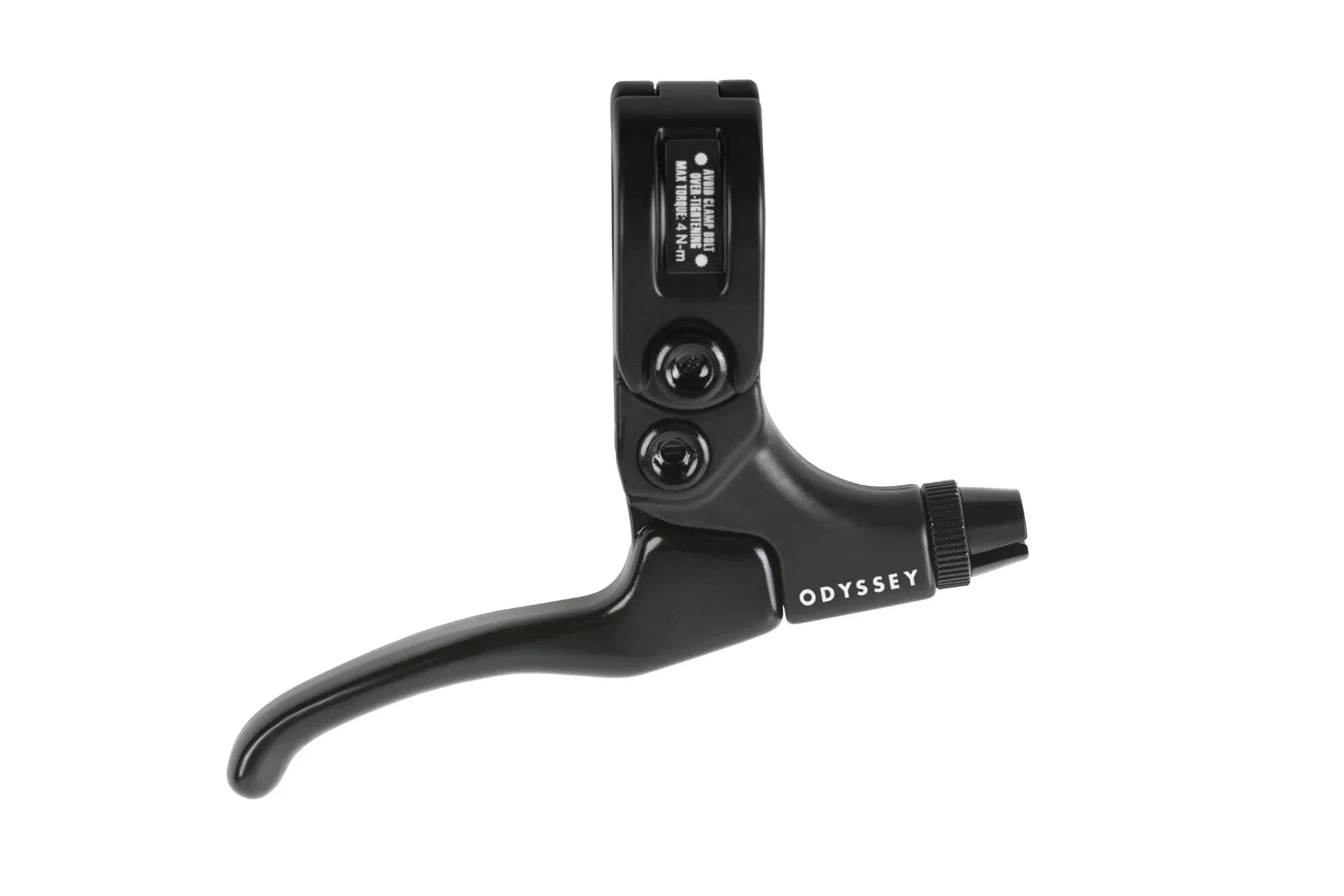 Levier de frein BMX Odyssey noir, composant de vélo tout terrain, design ergonomique pour freinage précis