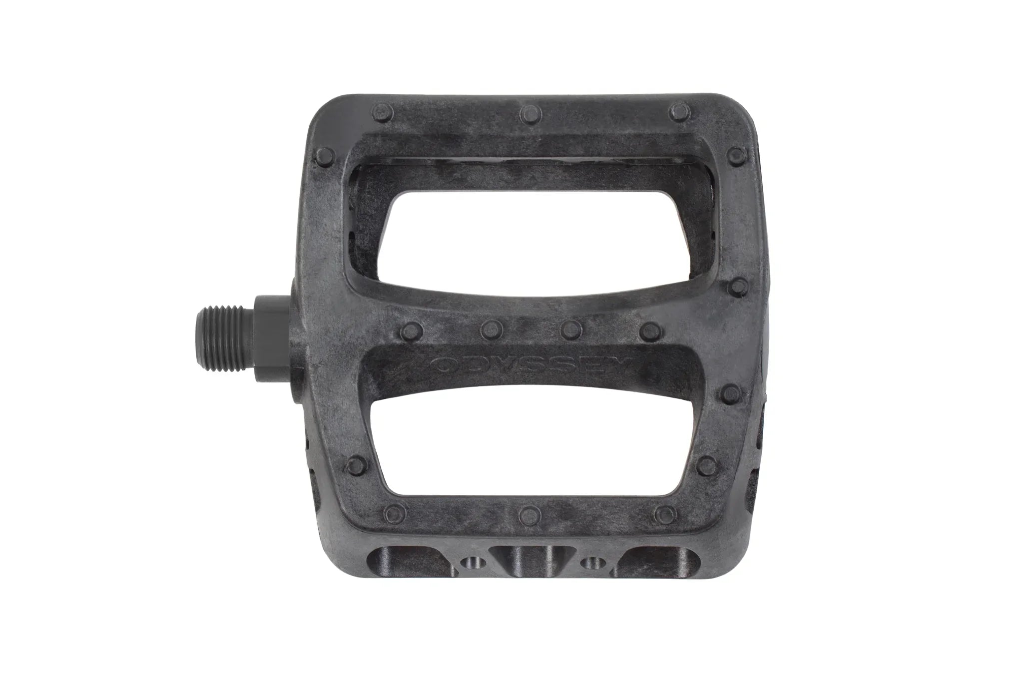 Pédale BMX noire robuste avec design ergonomique et fixation solide
