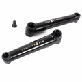pédalier BMX noirs MVP x Khebikes avec une vis de fixation sur fond blanc.