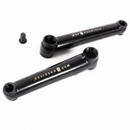 pédalier BMX noirs MVP x Khebikes avec une vis de fixation sur fond blanc.