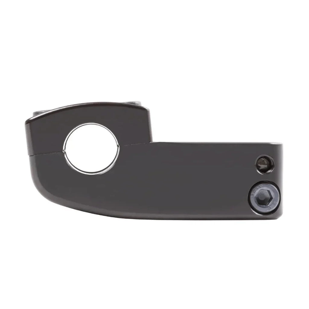 Pince de fourche BMX noire avec vis hexagonales et ouverture circulaire pour vélo de freestyle