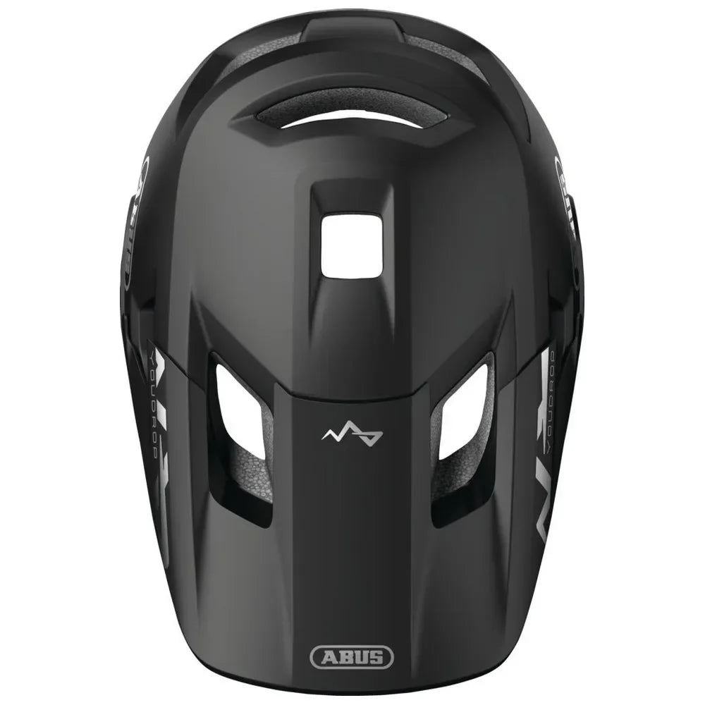 Casque BMX noir ABUS avec ventilation et design robuste pour vélo tout terrain