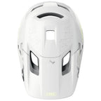Casque de BMX blanc avec ventilation et logo ABUS, design robuste pour vélo tout terrain