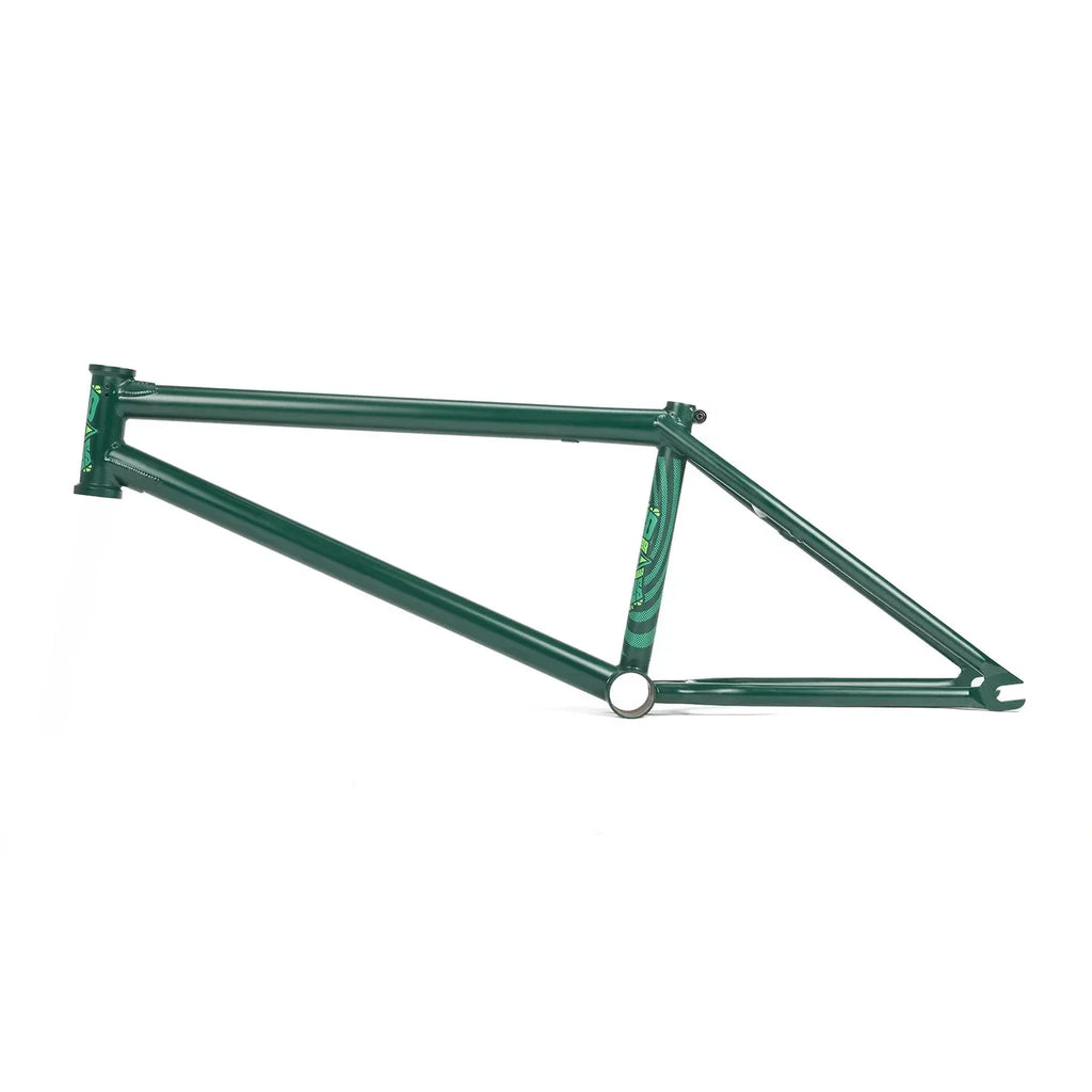 Cadre de BMX vert foncé en aluminium pour cyclisme freestyle