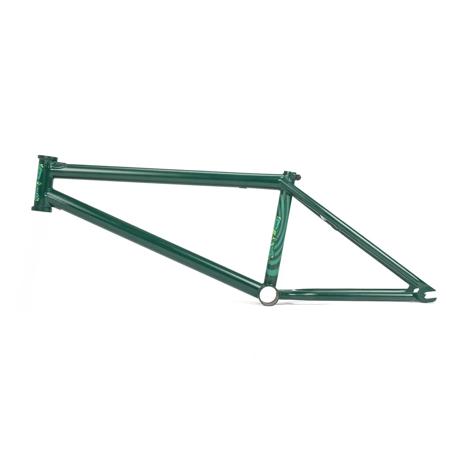 Cadre de BMX vert foncé en aluminium pour cyclisme freestyle