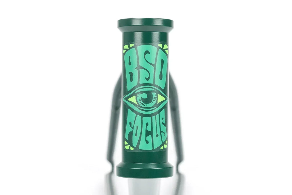 Colonne de direction BMX vert foncé avec logo BSD Focus graphique