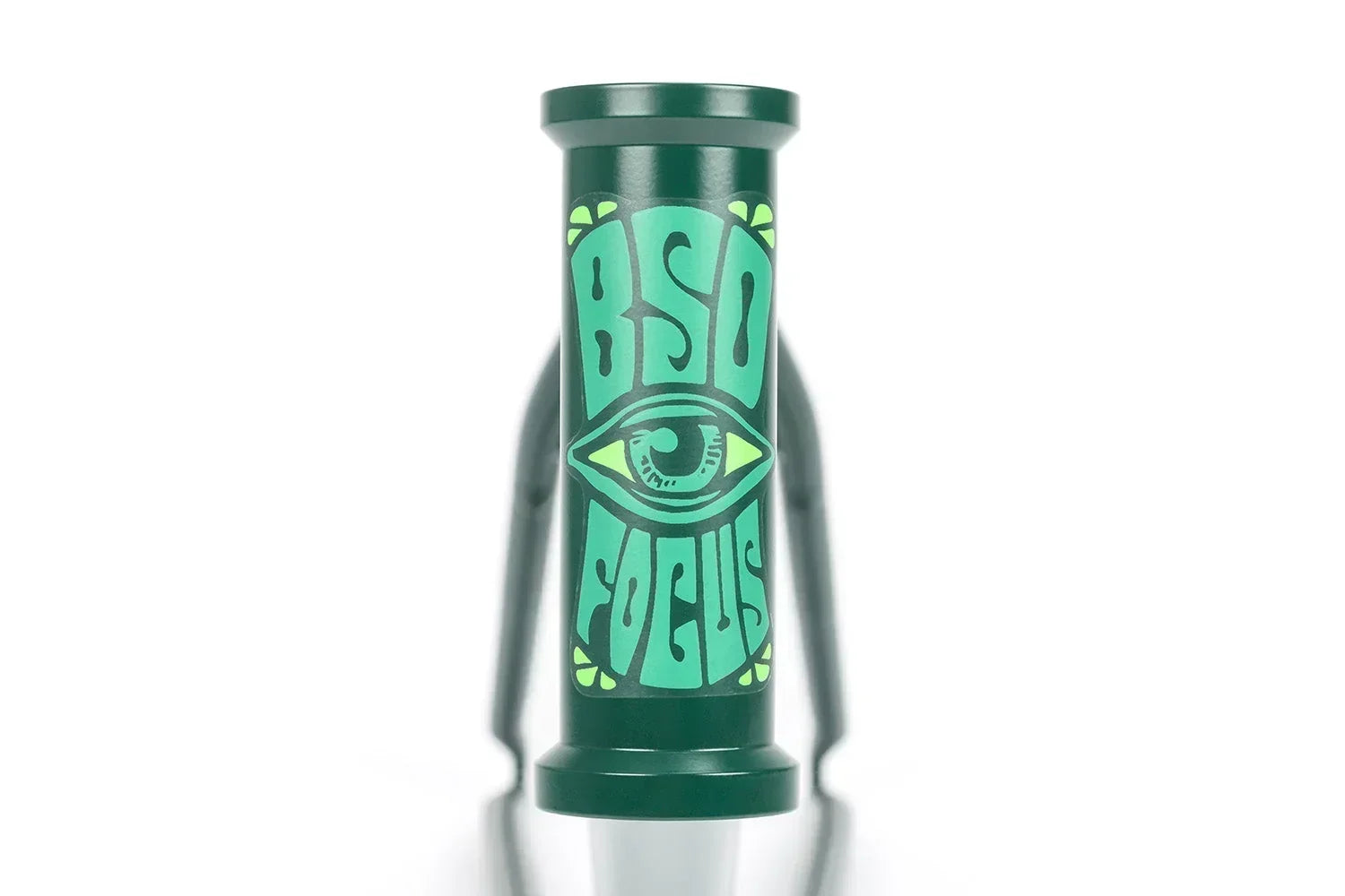 Colonne de direction BMX vert foncé avec logo BSD Focus graphique