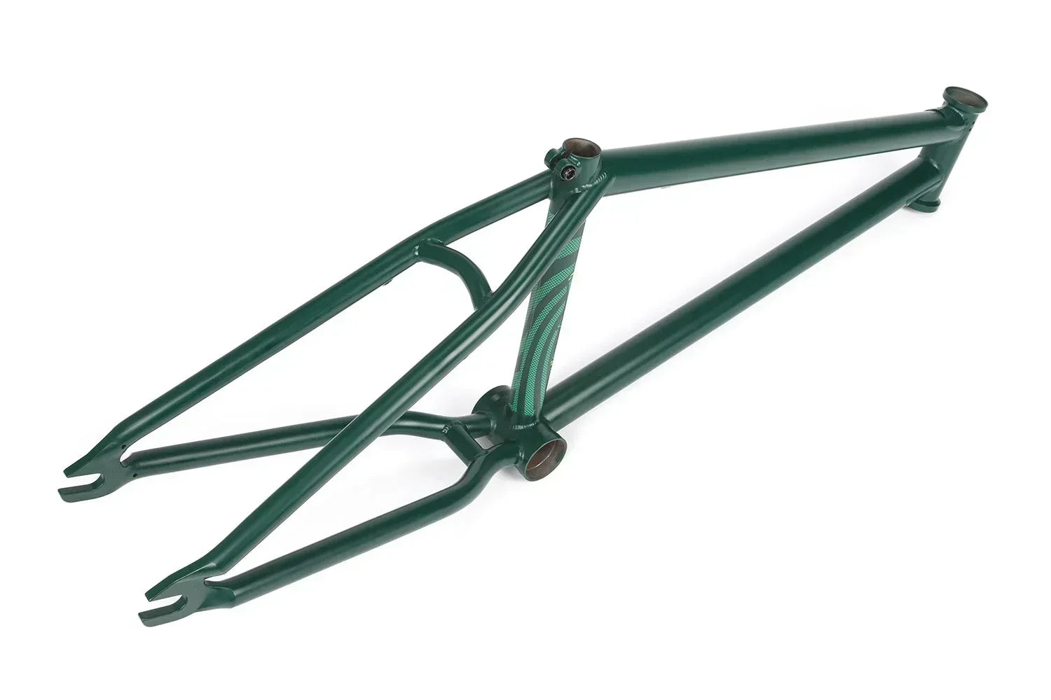 Cadre de BMX vert foncé en métal pour vélo de freestyle