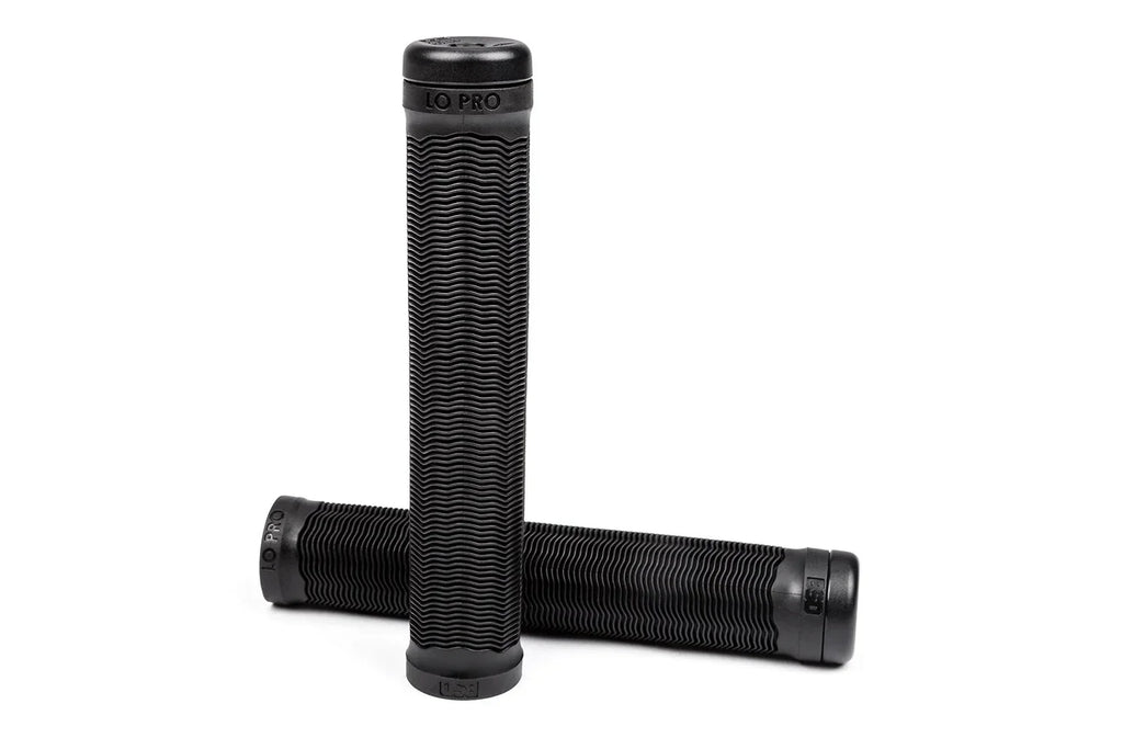 Poignées de guidon BMX noires Lo Pro avec texture nervurée antidérapante