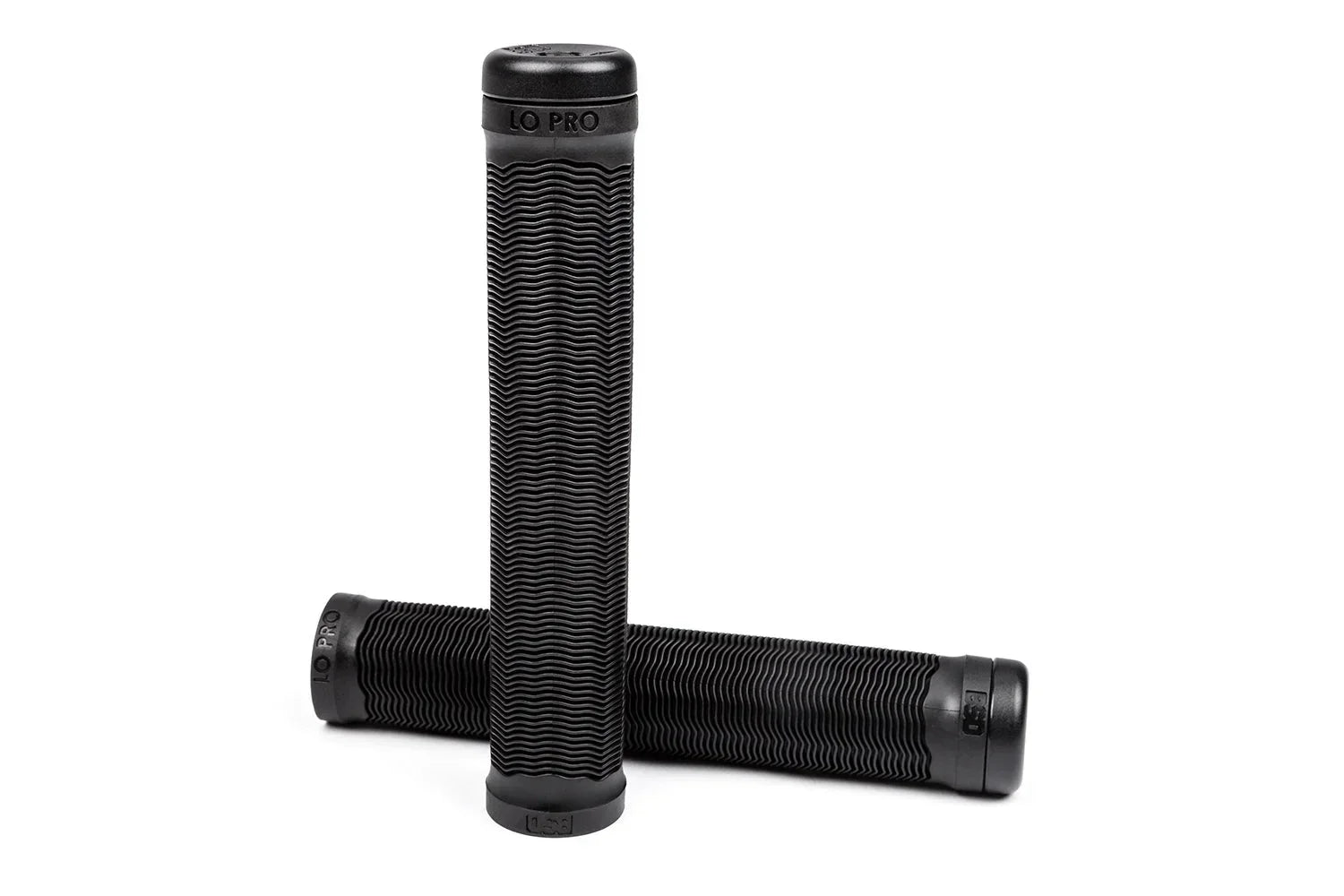 Poignées de guidon BMX noires Lo Pro avec texture nervurée antidérapante