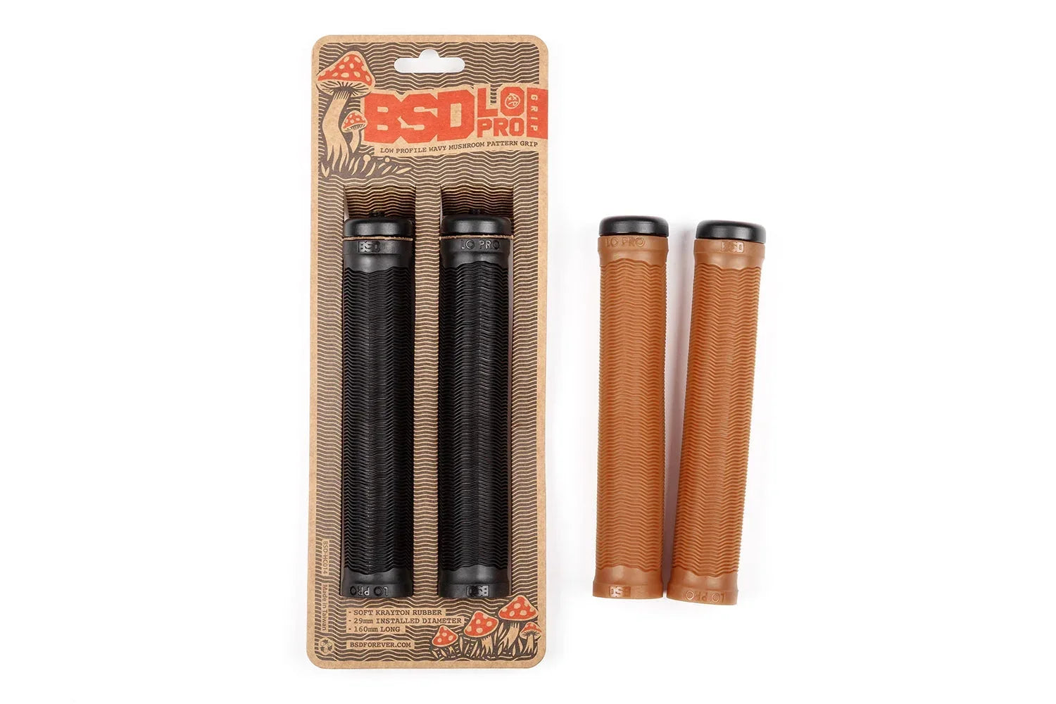 Poignées BMX BSD Low Pro en noir et marron