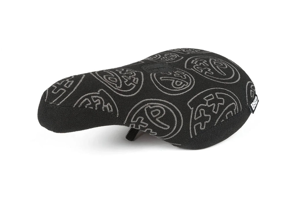 Selle de BMX noire avec motifs graphiques gris