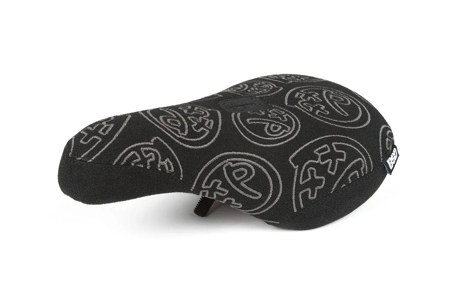 Selle de BMX noire avec motifs graphiques gris