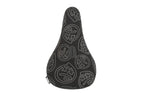 Selle de BMX noire avec motifs graphiques gris