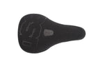 Selle de vélo BMX noire avec texture grip et logo central