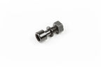 Boulon hexagonal en acier noir avec écrou pour vélo BMX sur fond blanc