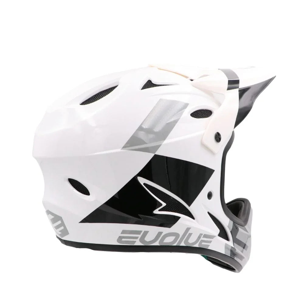 Casque de BMX blanc et noir Evolue avec visière