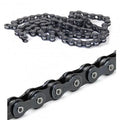 Chaîne BMX noire robuste, maillons solides pour vélo de freestyle, performance et durabilité