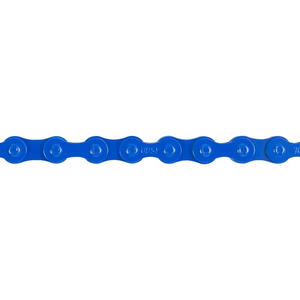 Chaîne BMX bleue pour vélo tout terrain, robuste et légère, idéale pour freestyle et tricks