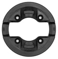 Black BMX sprocket guard replacement part with mounting holes, 25T size, top view
