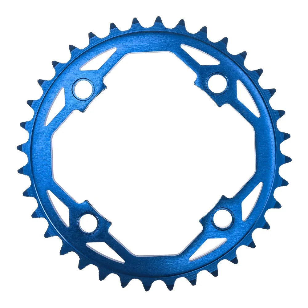 Pignon bleu pour BMX avec design découpé et dents pointues, pièces de vélo de freestyle
