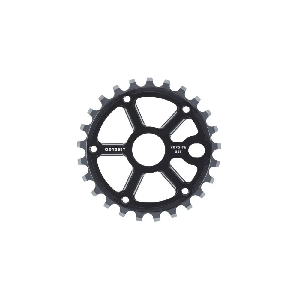 Pignon BMX Odyssey 25T en aluminium 7075-T6, design robuste pour performance