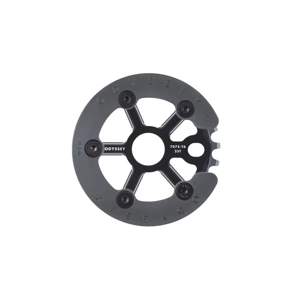 Pignon BMX Odyssey 25 dents en aluminium 7075-T6, design léger et robuste pour freestyle