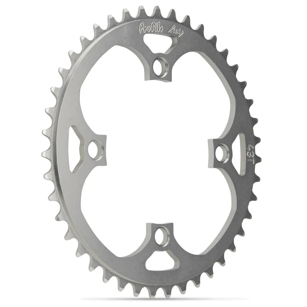 Couronne BMX ABP 4 points 104 BCD en aluminium argenté