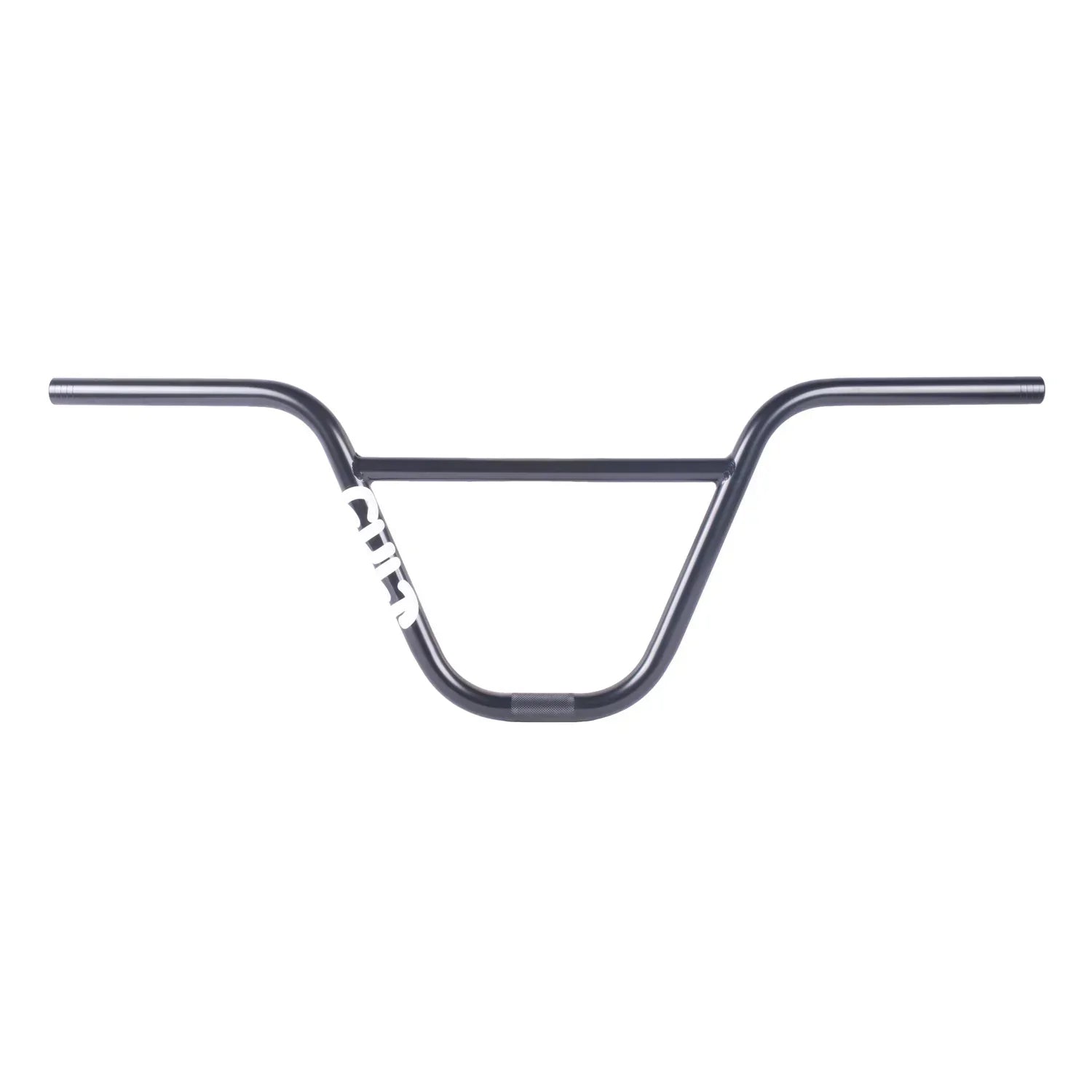 Guidon BMX noir avec logo blanc, design robuste pour freestyle et tricks