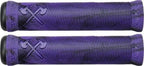Poignées BMX violettes avec motif croisé et texture antidérapante