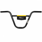 Black BMX bike handlebars with Kink BMX branding on a white background