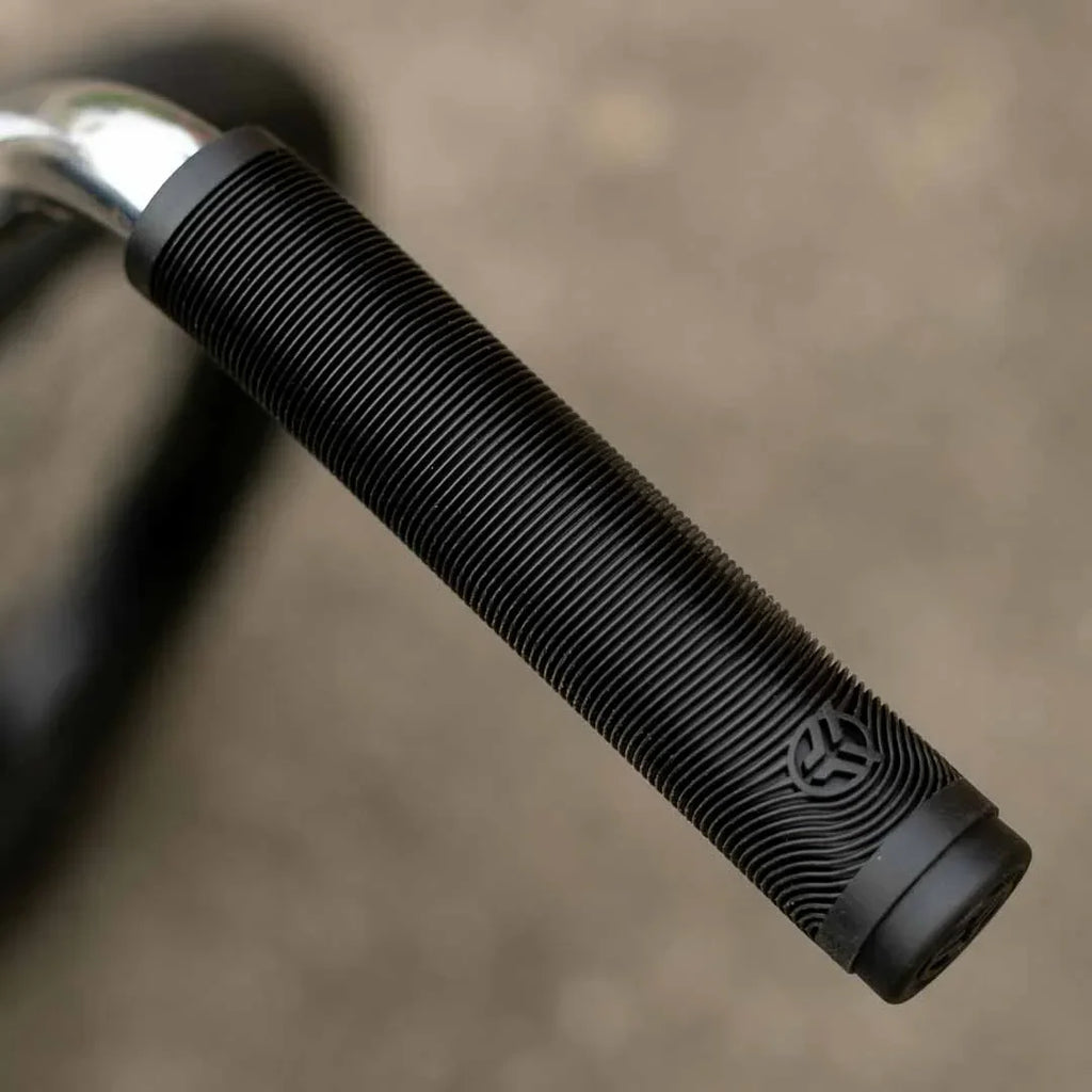 Poignée BMX noire texturée avec logo, pour guidon de vélo freestyle