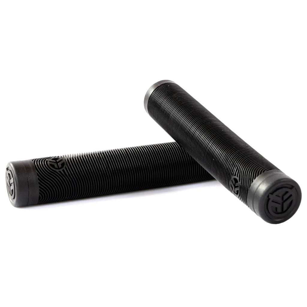 Poignées de vélo BMX noires texturées avec logo, grip antidérapant pour freestyle et street
